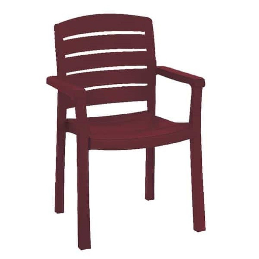 Grosfillex - Chaise avec bras Acadia - Bordeaux