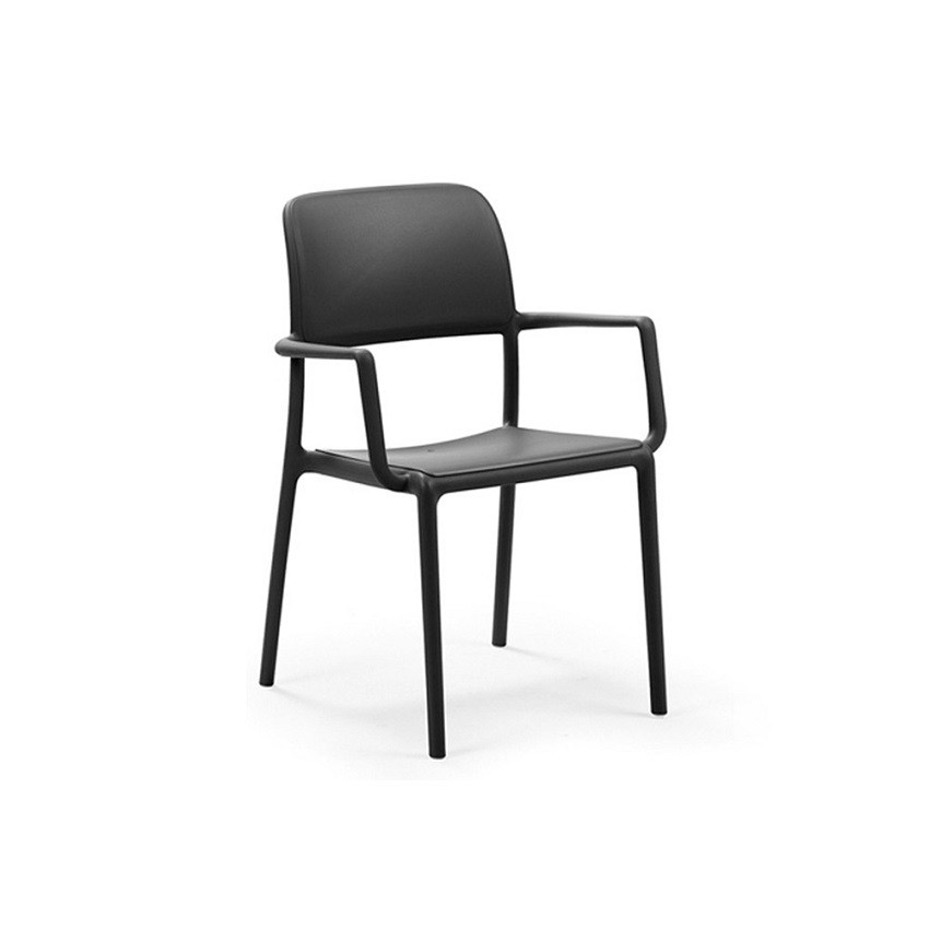 Bum Contract - Chaise avec bras Riva - Antracite (noire)