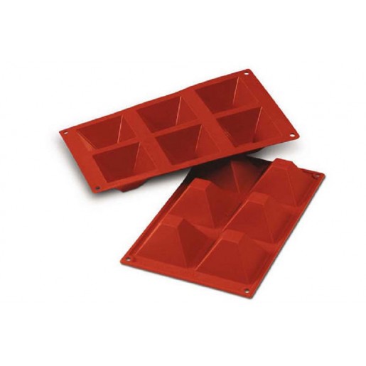 Silikomart - Moule en silicone flexible pyramides - 6 x 90 ml