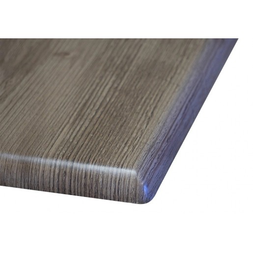 Grosfillex - Dessus de table carré en mélamine moulé de 24 po - Aged Oak (Chêne vieilli)