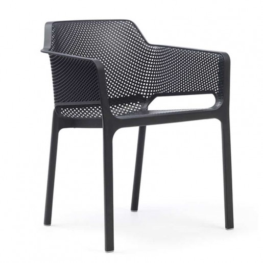 Bum Contract - Chaise avec bras Net Arm - Antracite (noire)