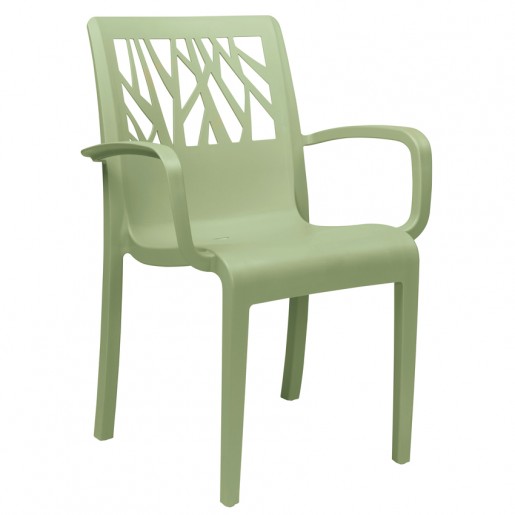 Grosfillex - Chaise avec bras Vegetal - Sage Green (Verte)