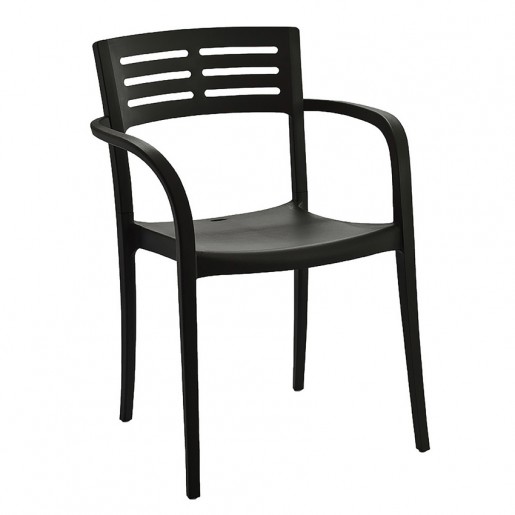 Grosfillex - Chaise avec bras Vogue - Black (Noire)