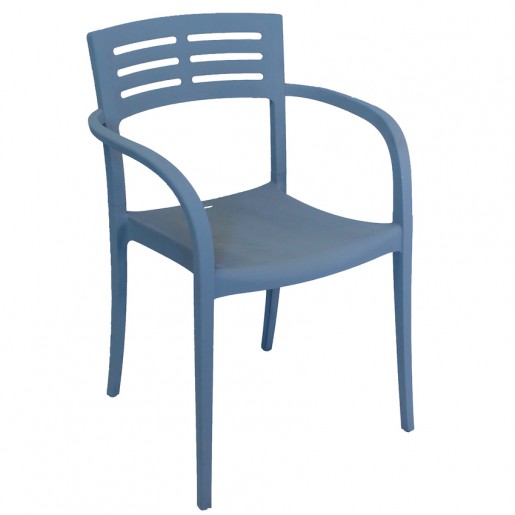 Grosfillex - Chaise avec bras Vogue - Denim Blue (Bleue)