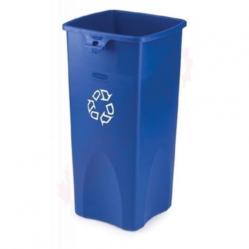Rubbermaid - Poubelle de recyclage carrée bleue Untouchable de 87.1 L