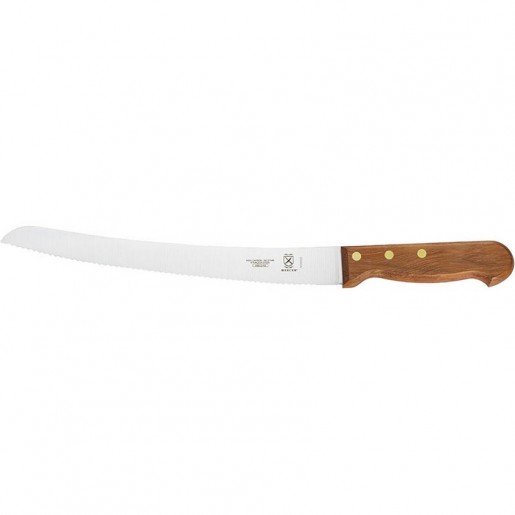 Mercer Culinary - Couteau à pain courbée et dentelée de 10 po à manche en bois de rosier Praxis