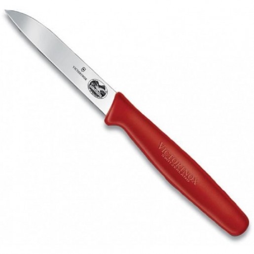 Victorinox - Couteau d'office droit de 3 1/4 po avec lame en pied de biche et manche rouge