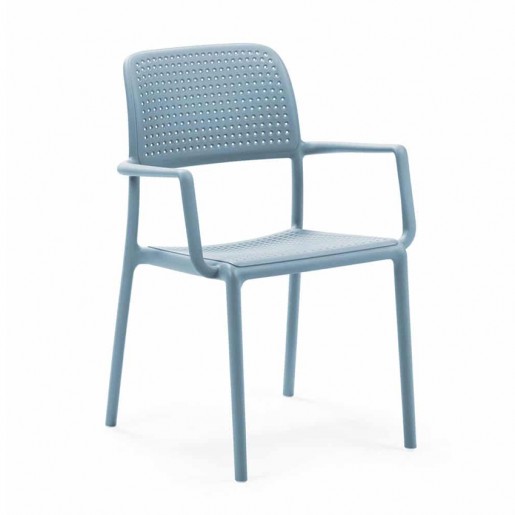 Bum Contract - Chaise avec bras Bora - Celeste (bleue)