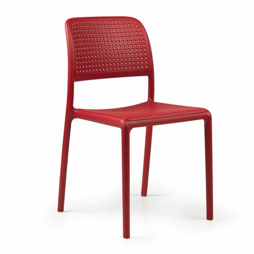 Bum Contract - Chaise sans bras Bora Bistrot - Rosso (rouge)