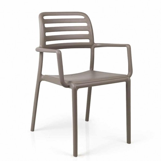 Bum Contract - Chaise avec bras Costa - Tortora (beige)