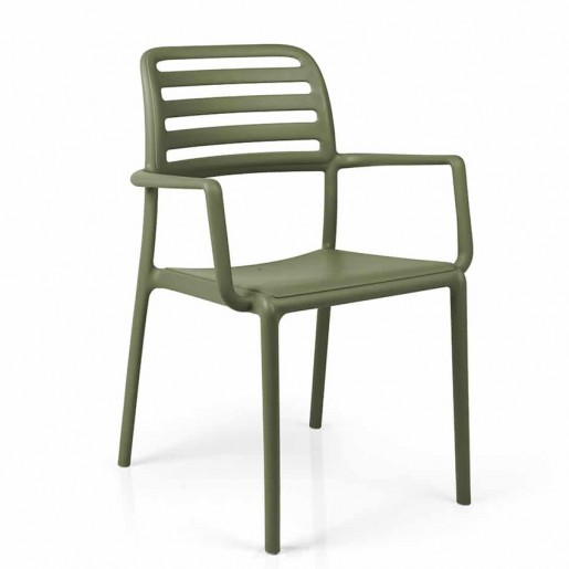 Bum Contract - Chaise avec bras Costa - Agave (verte)