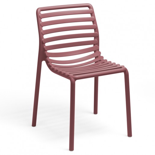 Bum Contract - Chaise sans bras Doga Bistrot - Marsala (rouge)
