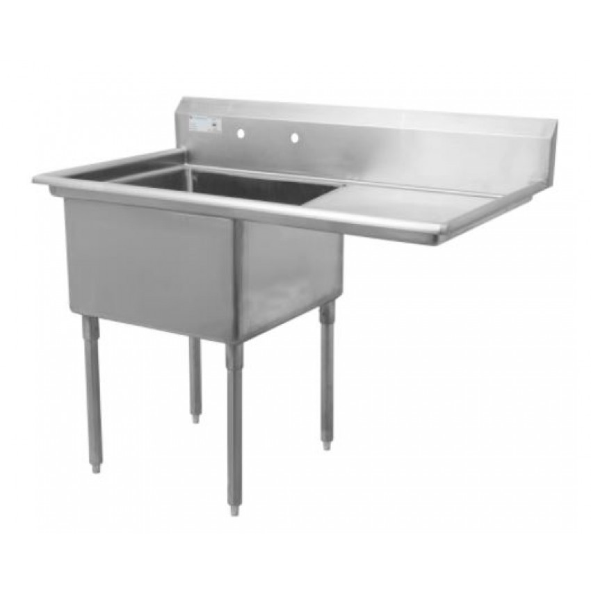 Thorinox - 24 in. X 24 in. X 14 in. Stainless Steel One Compartment Sink - Right Drainboard