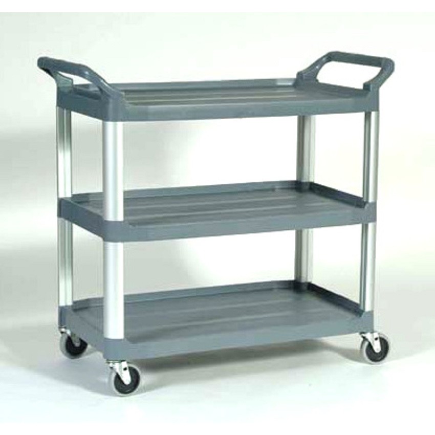Rubbermaid - Grey Xtra Utility Cart with 3 Shelves