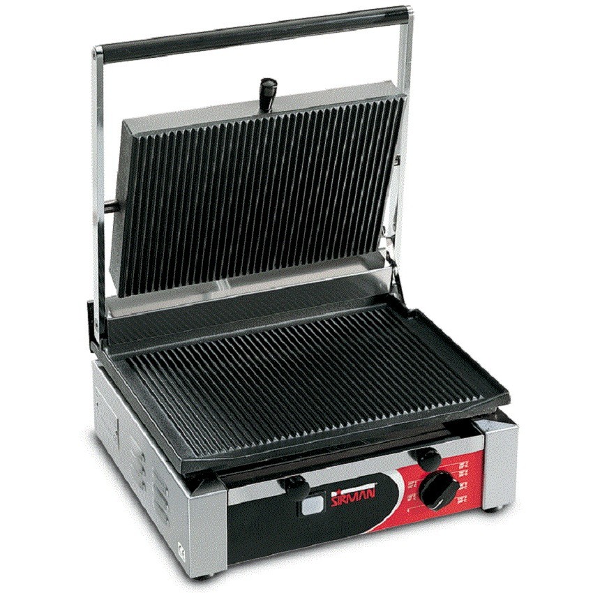 Eurodib - 15 in. X 17 in. Single Panini Grill with Grooved Plates