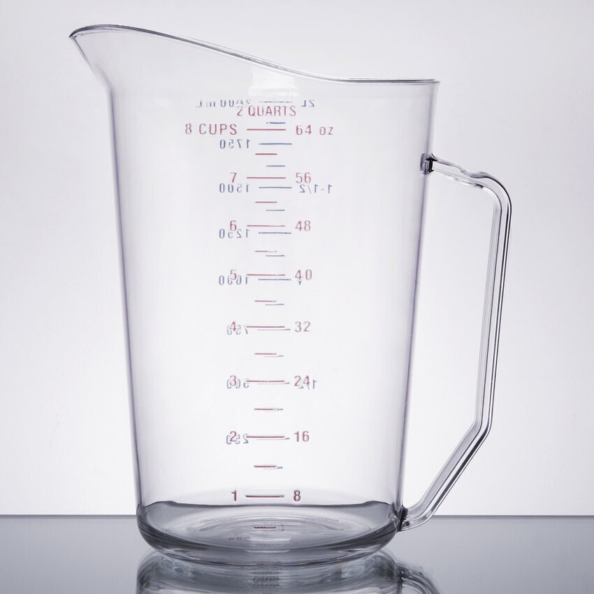 Cambro Camwear® 2 qt Clear Polycarbonate Allergen Awareness Measuring Cup