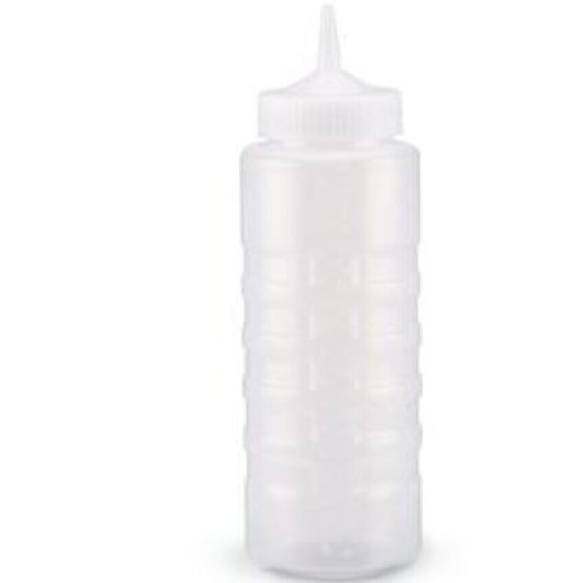 Vollrath - Traex 32 oz. Clear Single Tip Ridged Wide Mouth Squeeze Bottle