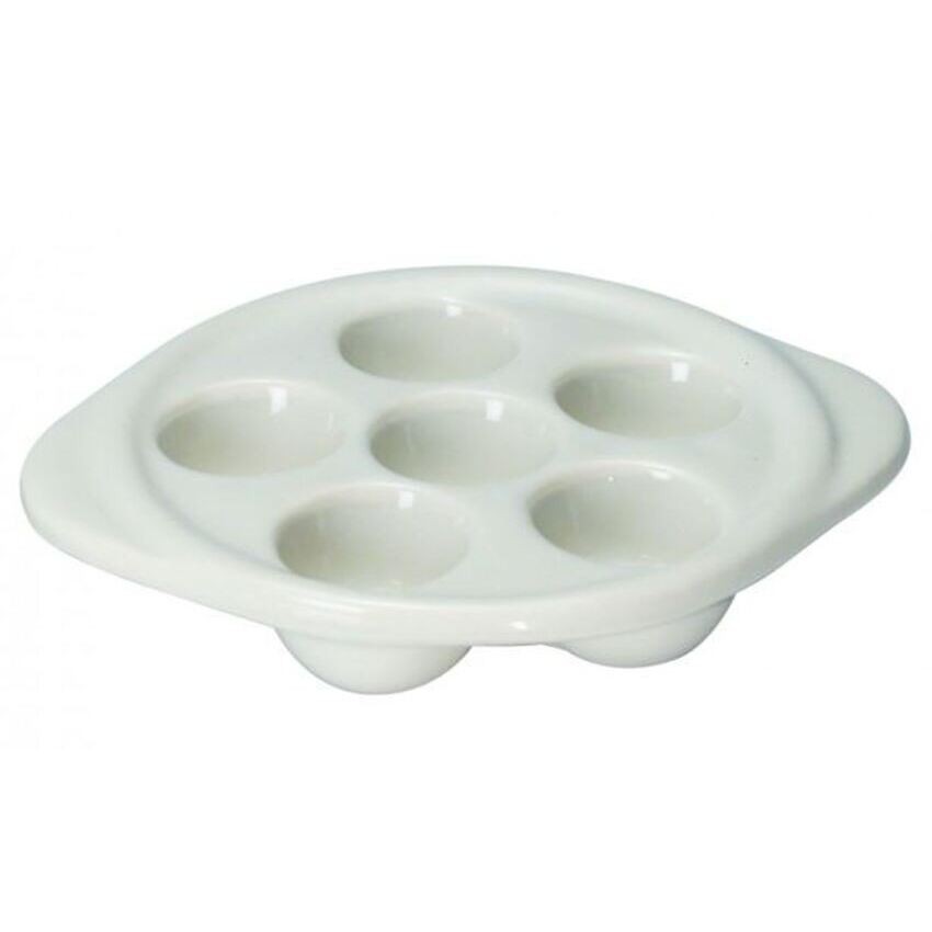 Diversified Ceramics - 6-Holes Snail Tray with Handle - 24 per box
