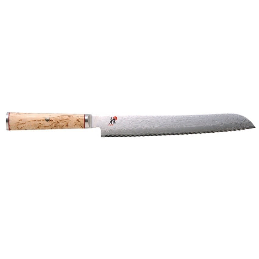 Miyabi - 5000MCD-B Birchwood Handle 9 in. Scalloped Edge Bread Knife
