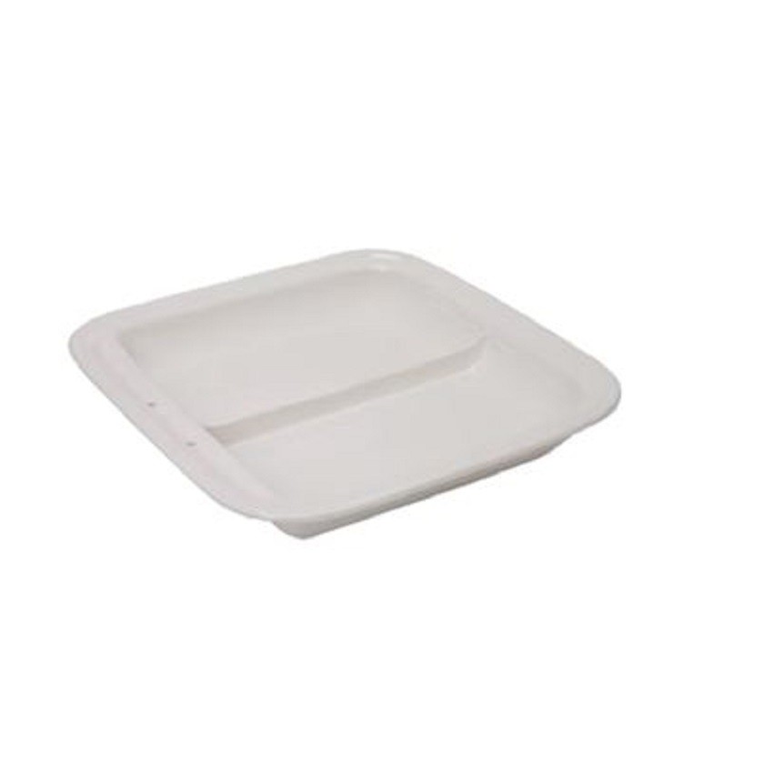 Vollrath - Intrigue 3.7 Qt. Divided Porcelain Replacement Food Pan for Square Chafer
