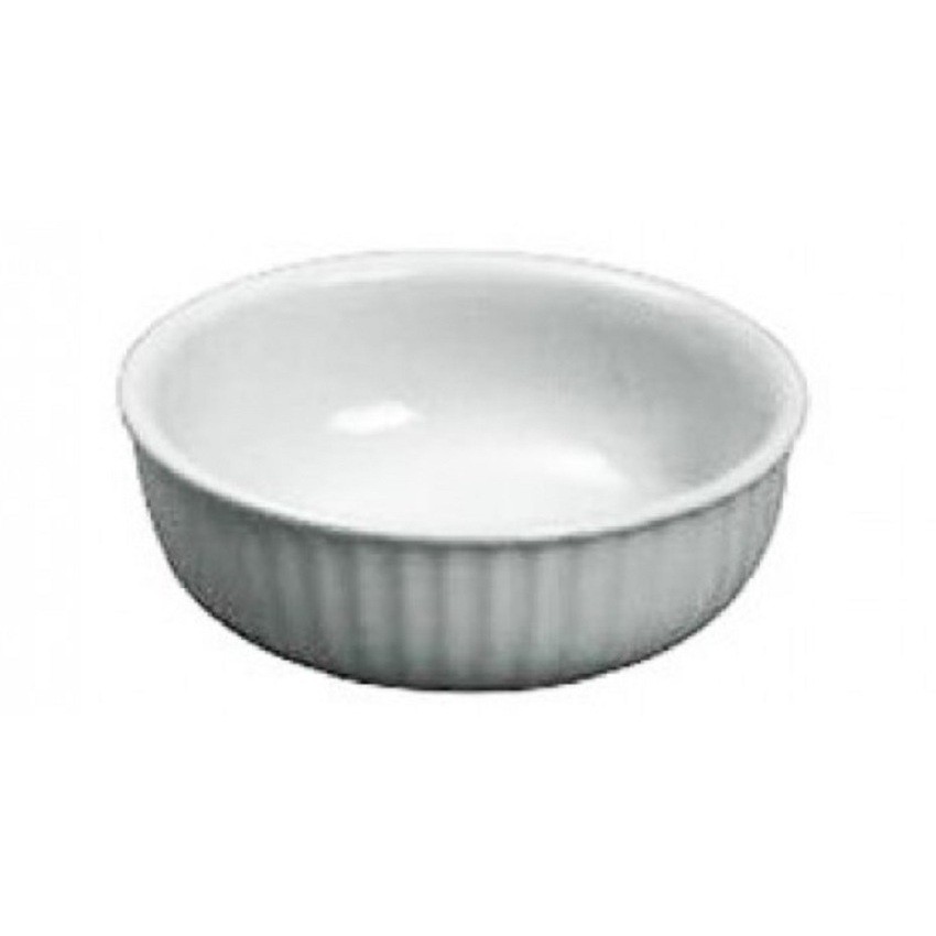 Atelier Du Chef - 5 oz White Ceramic Ramekin Crème Brûlée 4 1/2 diam. x 1 1/2 po High