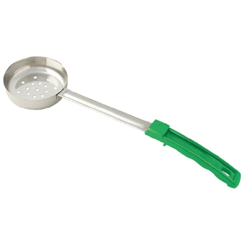 Atelier Du Chef - 4 oz. Green Perforated Portion Control Spoon