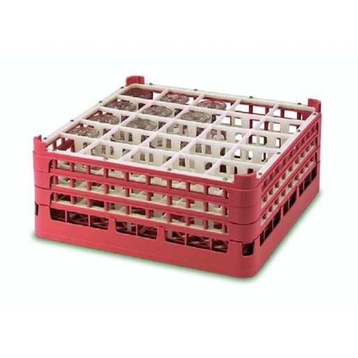 Vollrath - Signature 25-Compartment XX-Tall Red Glass Dishwashing Rack