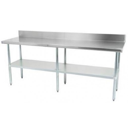 Thorinox - 30 in. X 84 in. Stainless Steel Work Table with 5 in. Backsplash