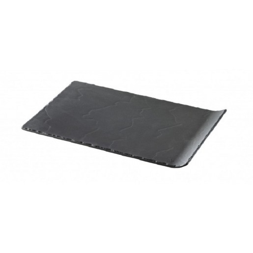 Revol - Basalt 13 in. X 7¾ in. Rectangular Plate with 1 Curved Edge - 3 per box
