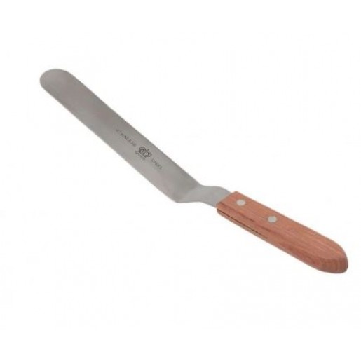 Atelier Du Chef - 9 1/2 in. Offset Icing Spatula with Wooden Handle