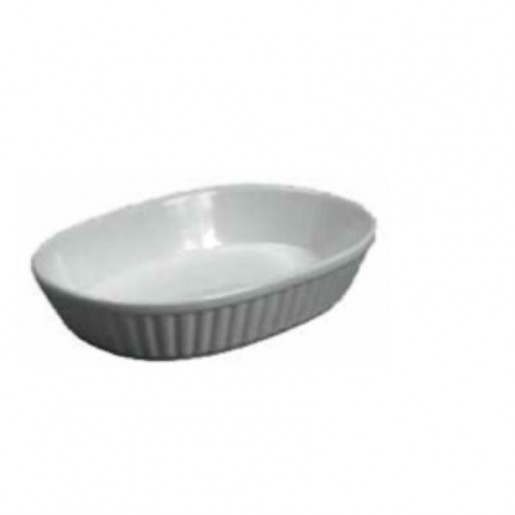 Atelier Du Chef - 7 oz. White Ceramic Oval Baking Dish