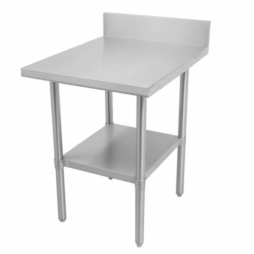 Thorinox - 30 in. X 24 in. Stainless Steel Work Table with 5 in. Backsplash