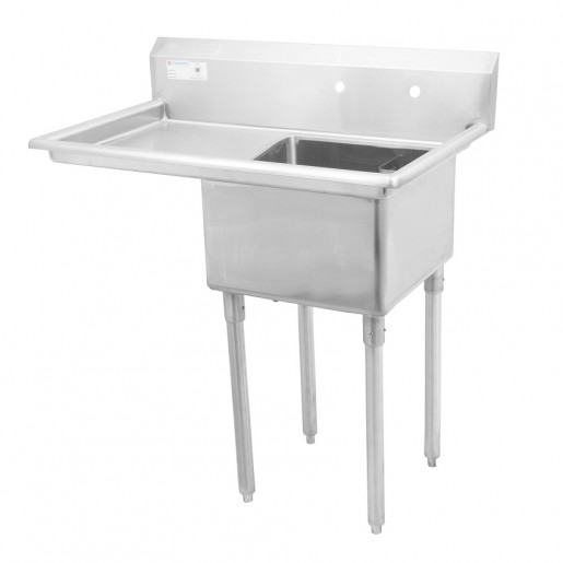 Thorinox - 18 in. X 18 in. X 11 in. Stainless Steel One Compartment Sink - Left Drainboard