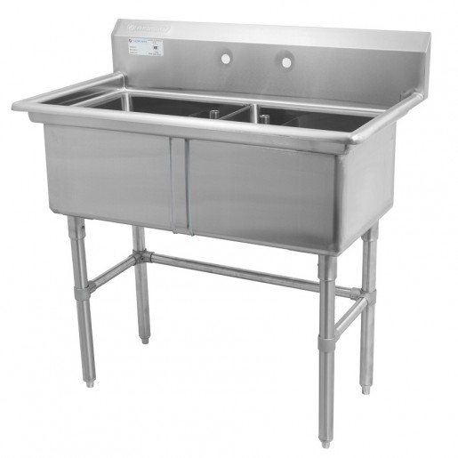 Thorinox - 18 in. X 18 in. X 11 in. Stainless Steel Two Compartment Sink
