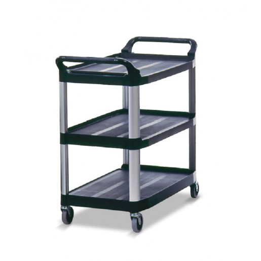 Rubbermaid - Black Xtra Utility Cart with 3 Shelves 40½ x 20 x 38 in