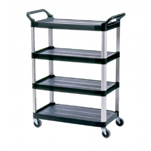 Rubbermaid - Black Utility Cart with 4 Shelves - 300 lb. Capacity