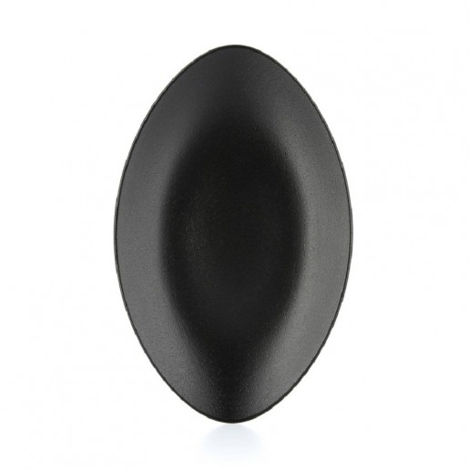 Revol - Equinoxe 13¾ in. Black Cast iron Style Oval Service Plate - 4 per box