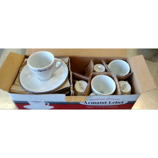 Orly Cuisine - 3 oz. Espresso Cup and Saucer with Black Line - 6 per box