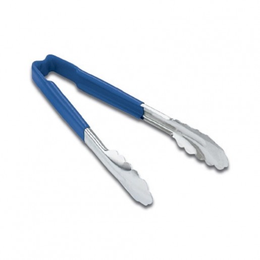 Vollrath - 16 in. One-Piece Scalloped Tongs with Blue Kool-Touch Handle