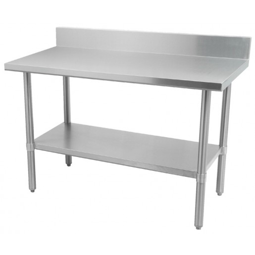 Thorinox - 30 in. X 48 in. Stainless Steel Work Table with 5 in. Backsplash