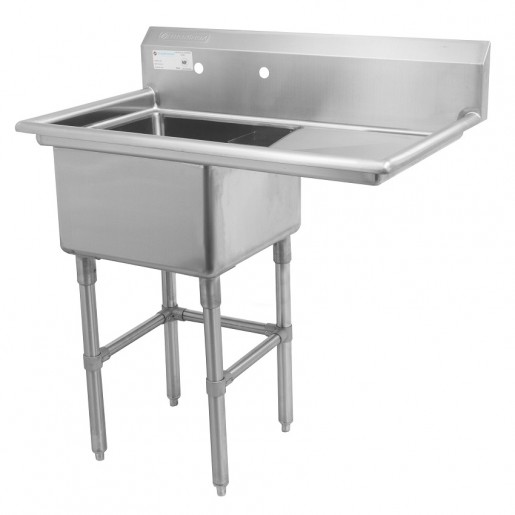 Thorinox - 18 in. X 18 in. X 11 in. Stainless Steel One Compartment Sink - Right Drainboard
