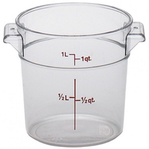 Cambro - Camwear - 1 L Clear Round Container with gradation