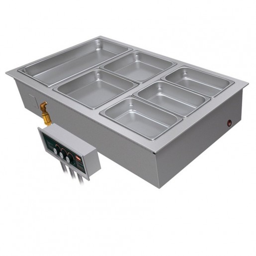 Hatco - Slim Three Pan Drop In Hot Food Well with 1 in. Drain - 208 Volts
