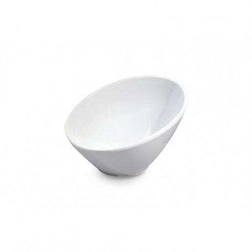 Get Melamine - Melamine 3 oz. White Angled Bowl - 48 per box