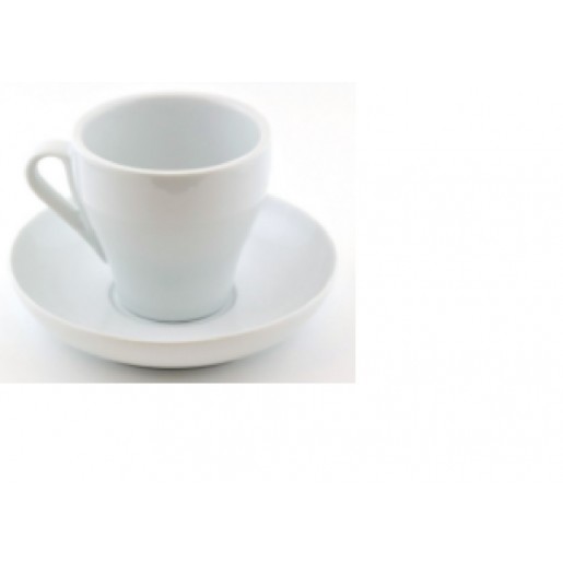 Orly Cuisine - 8 oz. White Cappuccino Cup and Saucer - 6 per box