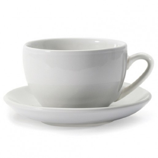 Danesco - Jumbo cup & saucer white for milk coffee 18oz Danesco