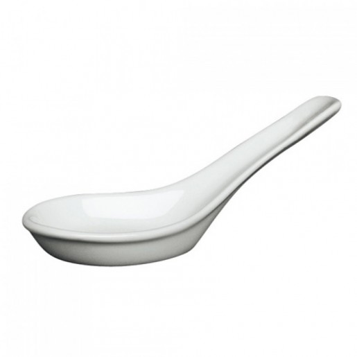 Cameo China - Imperial White 5 in. Chinese Soup Spoon with Hole