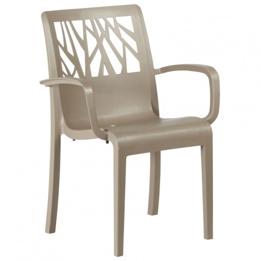 Grosfillex - Vegetal French Taupe (Beige) Armchair