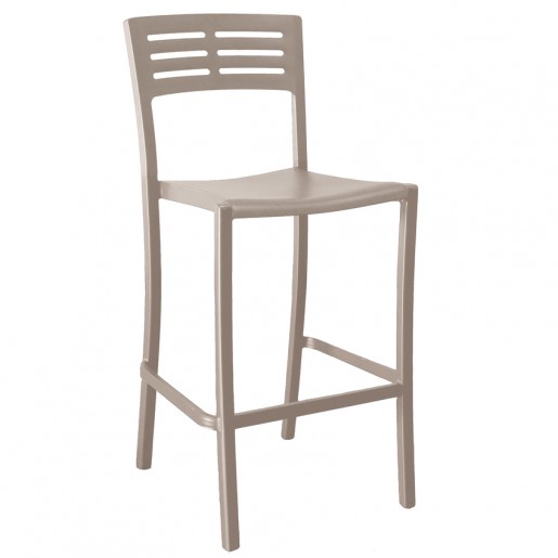 Grosfillex - Vogue French Taupe (Beige) Bar Stool