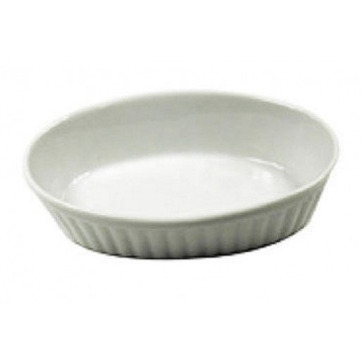 Atelier Du Chef - 9 oz Baking Dish Oval White Ceramic 6 x 4-1/8 x 1-1/2 in.